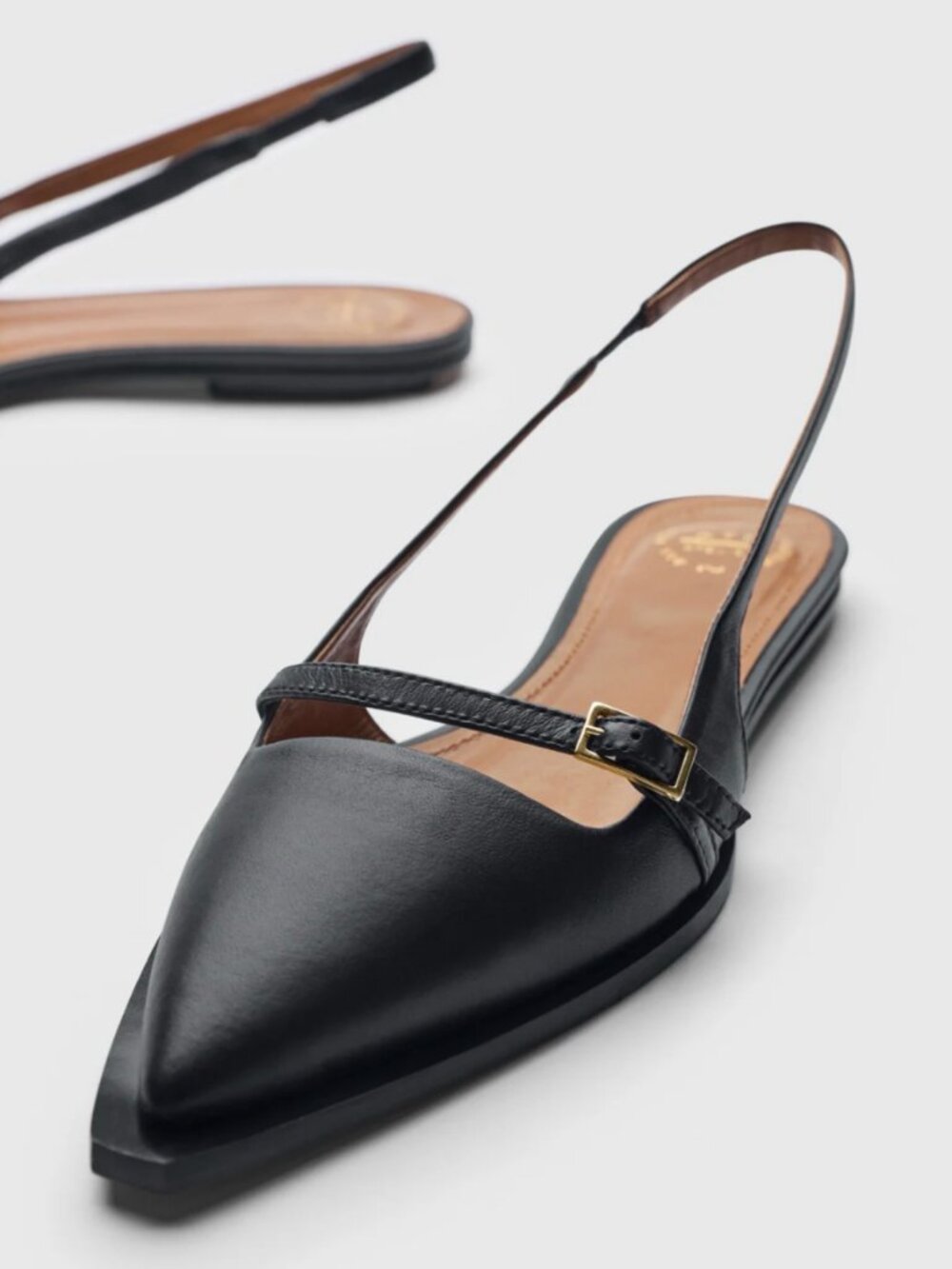 New ATP Atelier Cortina Slingback Flat Black Sz 9
